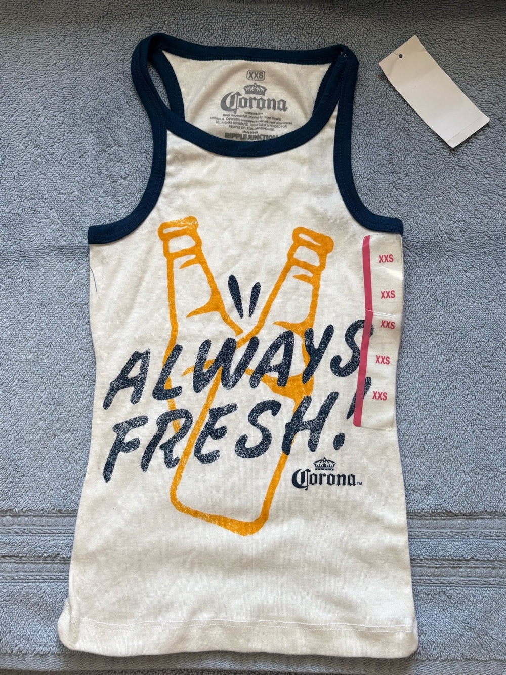 Corona women’s White & Navy Tank Top